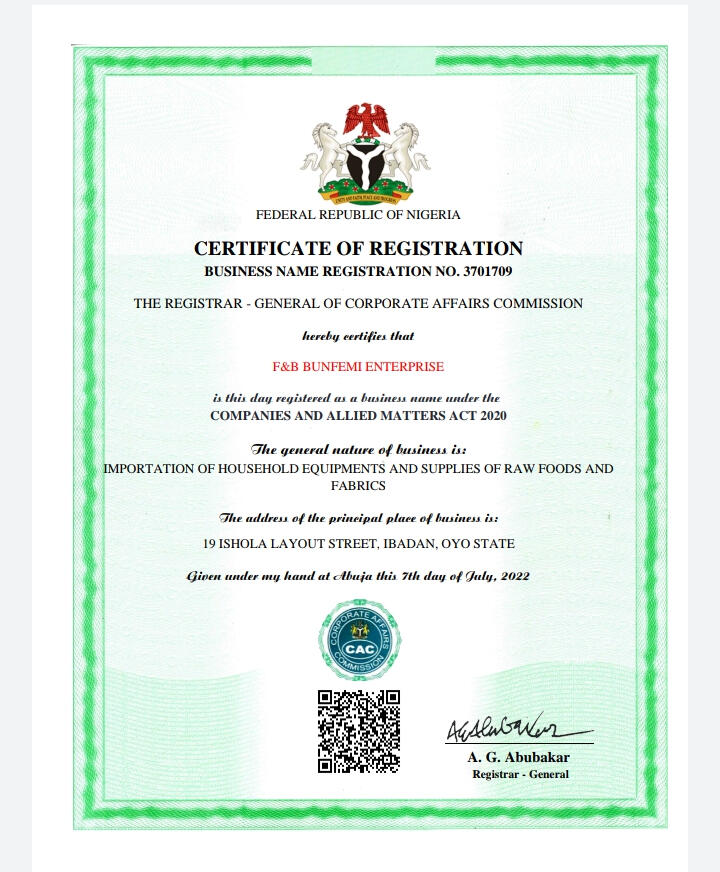 F&B BUNFEMI ENTERPRISE