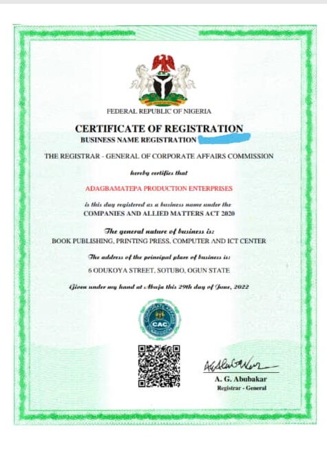 ADAGBAMATEPA PRODUCTION ENTERPRISE